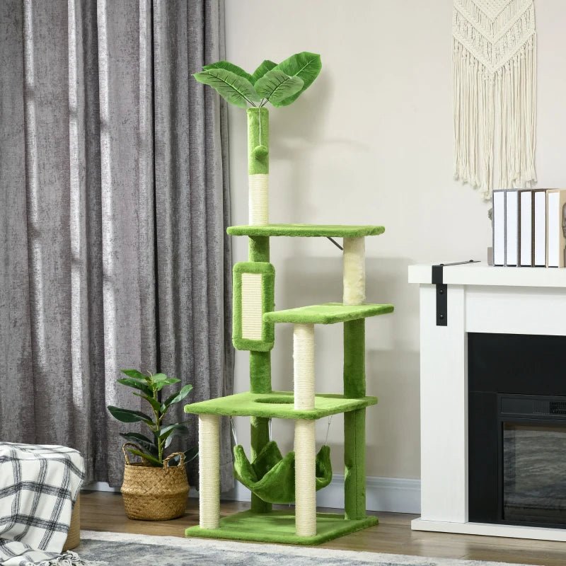 EliteJungle™ | Multi - Level Indoor Cat Tree - Botanical Green Edition - Aura Pet Elite