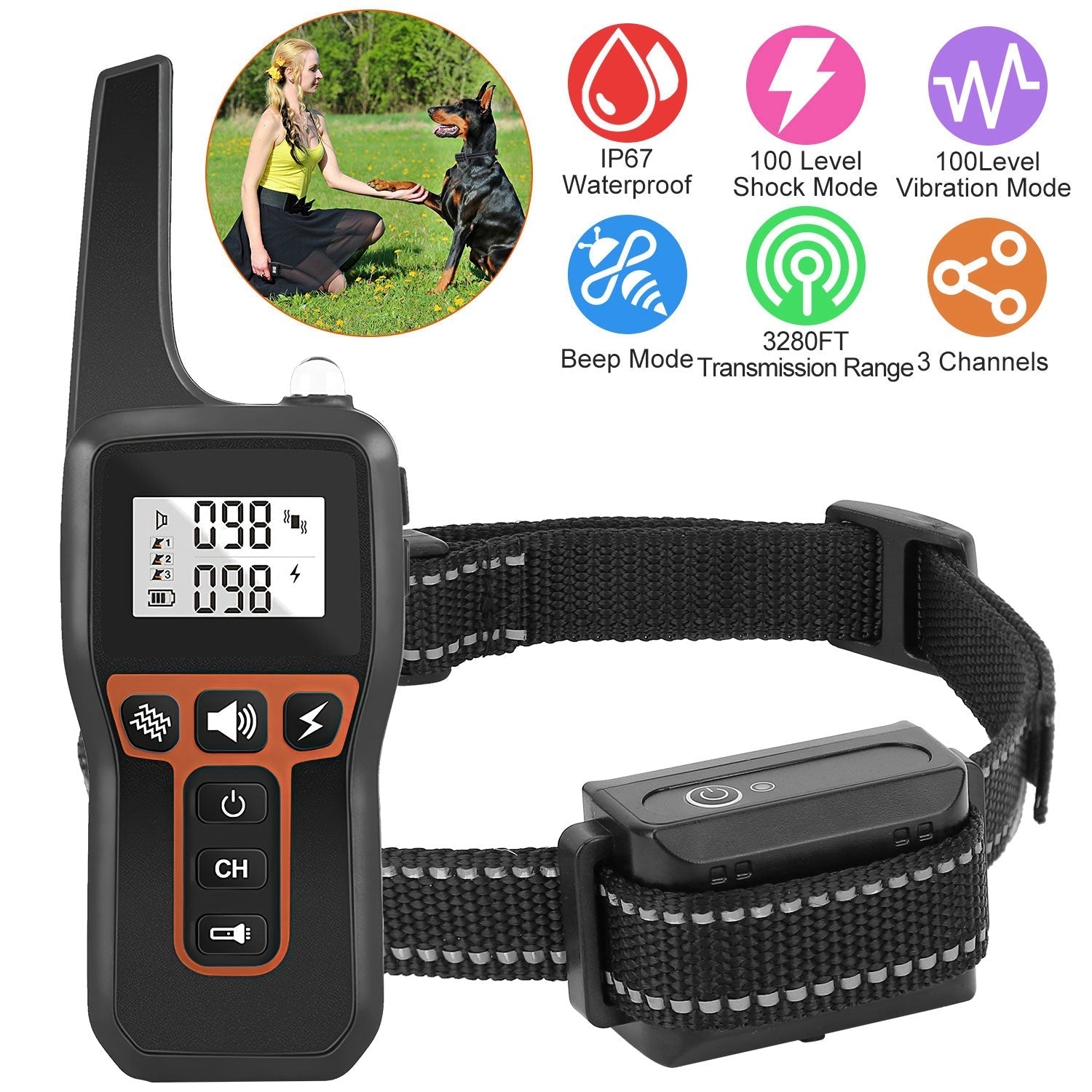 EliteTitan™ | IP67 Waterproof Precision Training Collar & Flashlight - Aura Pet Elite