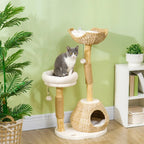 EliteZen™ | Modern Wood Cat Tree with Plush Beds & Play Spheres - Aura Pet Elite