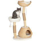 EliteZen™ | Modern Wood Cat Tree with Plush Beds & Play Spheres - Aura Pet Elite