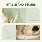 EliteZen™ | Modern Wood Cat Tree with Plush Beds & Play Spheres - Aura Pet Elite