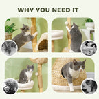 EliteZen™ | Modern Wood Cat Tree with Plush Beds & Play Spheres - Aura Pet Elite