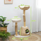 EliteZen™ | Modern Wood Cat Tree with Plush Beds & Play Spheres - Aura Pet Elite