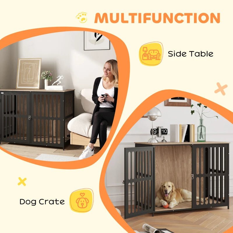 EstatePaw™ | Anti - Escape Luxury Crate & Side Table - Aura Pet Elite