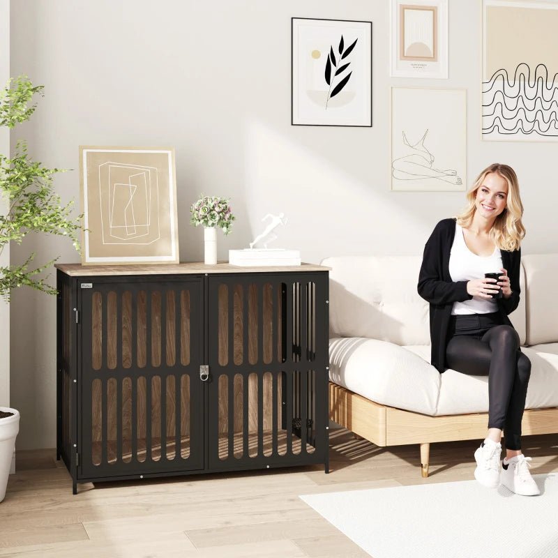 EstatePaw™ | Anti - Escape Luxury Crate & Side Table - Aura Pet Elite