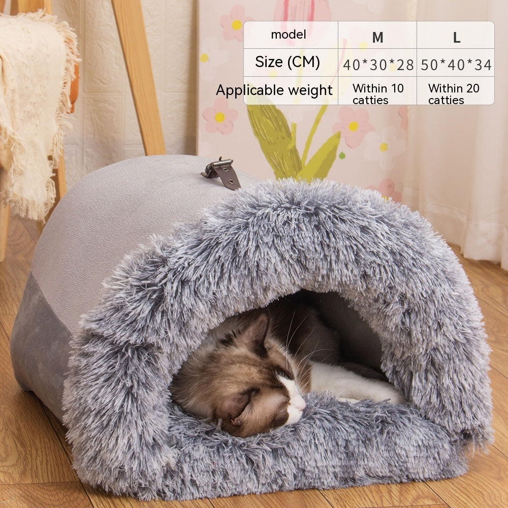 EliteHaven™ | Foldable Warm Pet Nest - Long-Plush Anti-Moisture Comfort Bed