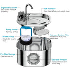 AuraPure™ Eternal-Oasis | High-Capacity 3.2L Pet Fountain – Transparent View-Port & Triple-Action Filtration System