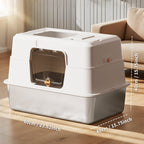 AuraPure™ Platinum-Shield | XL Stainless Steel Enclosed Litter Box – Zero-Odor & Easy-Clean Solution for Large & Multi-Cat Homes
