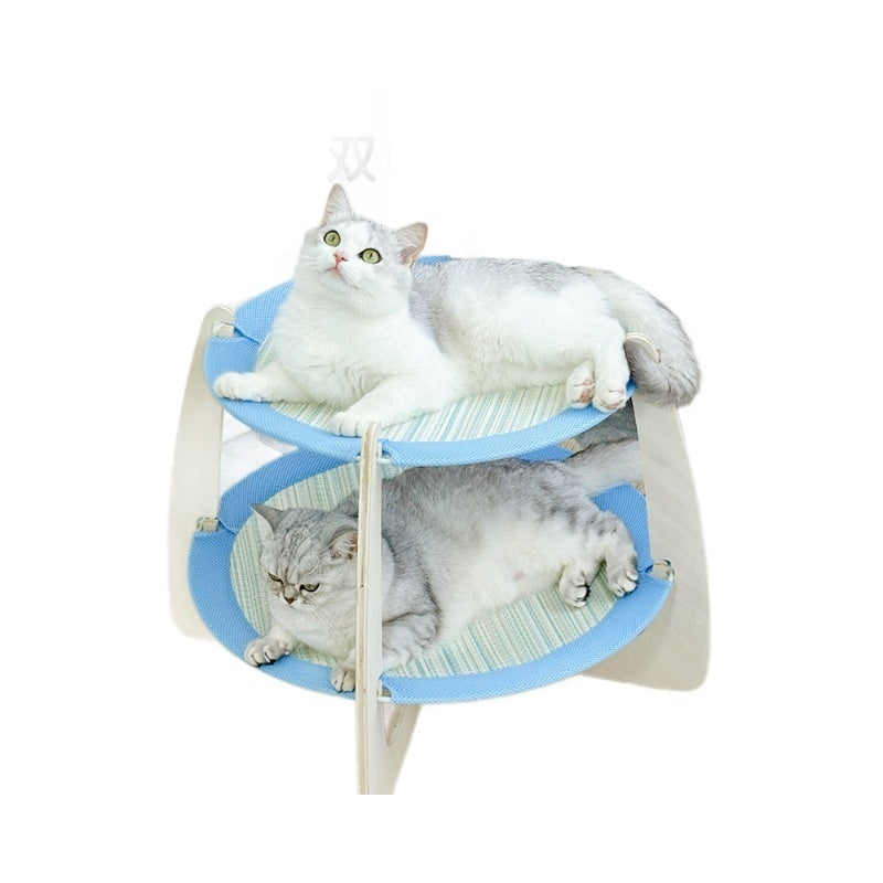 AuraEstate™ Heritage-Cool | Premium Solid Wood Cat Throne – Breathable Rattan Mat & Eco-Friendly Summer Retreat