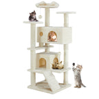 EliteHabitat™ | 4-in-1 Cat Climbing Forest - Natural Sisal Scratchers & Plush Condos