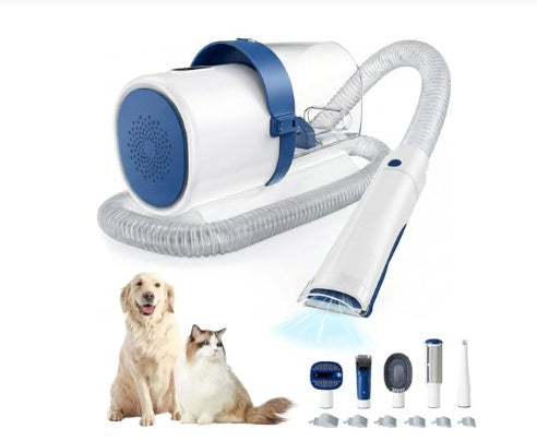 AuraPure™ Clean-Clip System | Professional Vacuum-Assisted Grooming Station – 2.5L Dust Cup & Ultra-Quiet 5-Tool Salon Kit