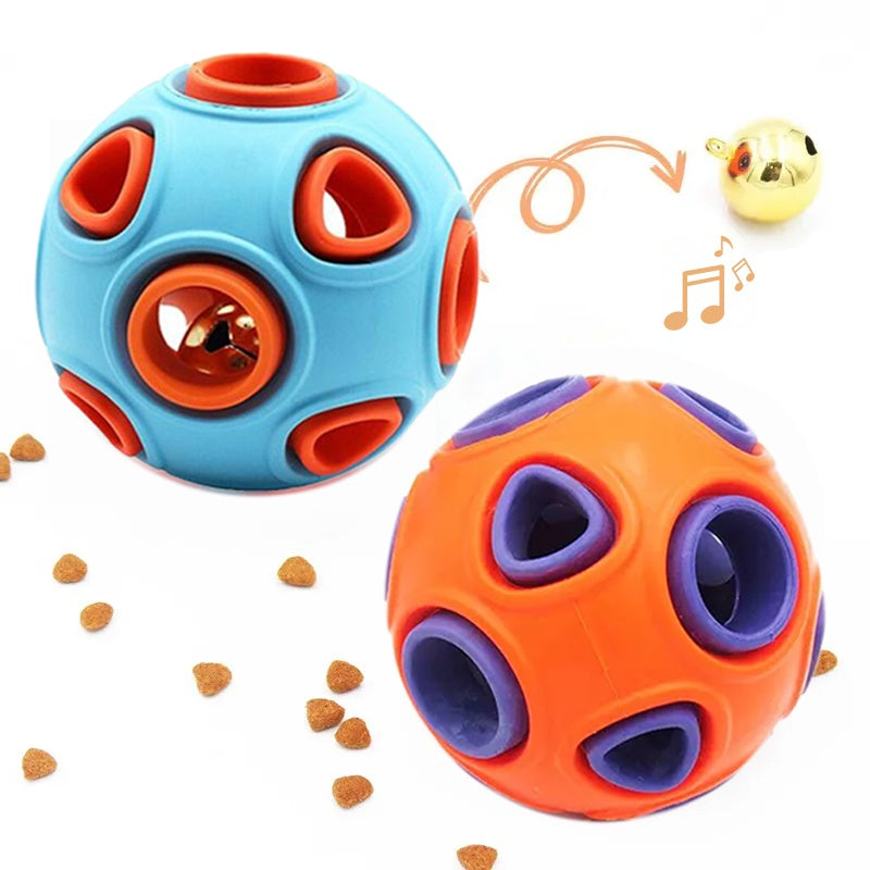 AuraPlay™ Echo-Bounce | Twin Set of Durable Jingle Balls – Safe Rubber Dental Chew for Sensory Play