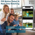 Smart Bird Feeder With Solar Powered Camera 1080P HD AI Identify PIR Motion Auto Capture Video Cloud Card Storage WiFi Connection App Control IP65 Waterproof - Aura Pet Elite