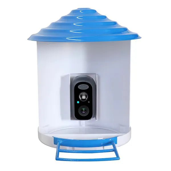 Smart Bird Feeder With Solar Powered Camera 1080P HD AI Identify PIR Motion Auto Capture Video Cloud Card Storage WiFi Connection App Control IP65 Waterproof - Aura Pet Elite
