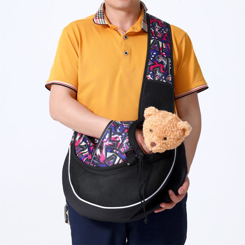 SnuggleStride™ | Hands - Free Luxury Pet Sling Bag - Aura Pet Elite