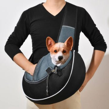 SnuggleStride™ | Hands - Free Luxury Pet Sling Bag - Aura Pet Elite