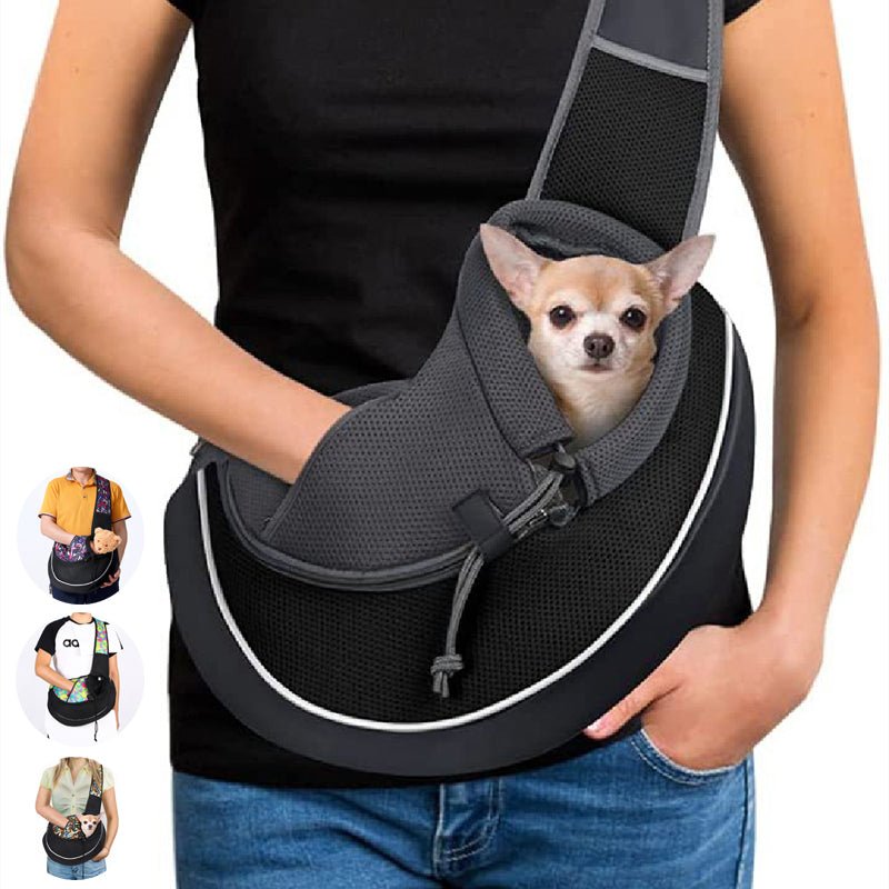SnuggleStride™ | Hands - Free Luxury Pet Sling Bag - Aura Pet Elite