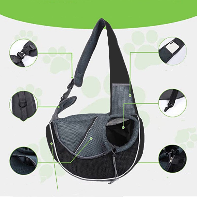 SnuggleStride™ | Hands - Free Luxury Pet Sling Bag - Aura Pet Elite