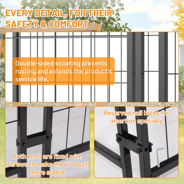 TitanShelter™ | Pro - Series Welded Wire Kennel with Protective Roof - Aura Pet Elite