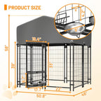 TitanShelter™ | Pro - Series Welded Wire Kennel with Protective Roof - Aura Pet Elite