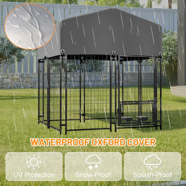 TitanShelter™ | Pro - Series Welded Wire Kennel with Protective Roof - Aura Pet Elite