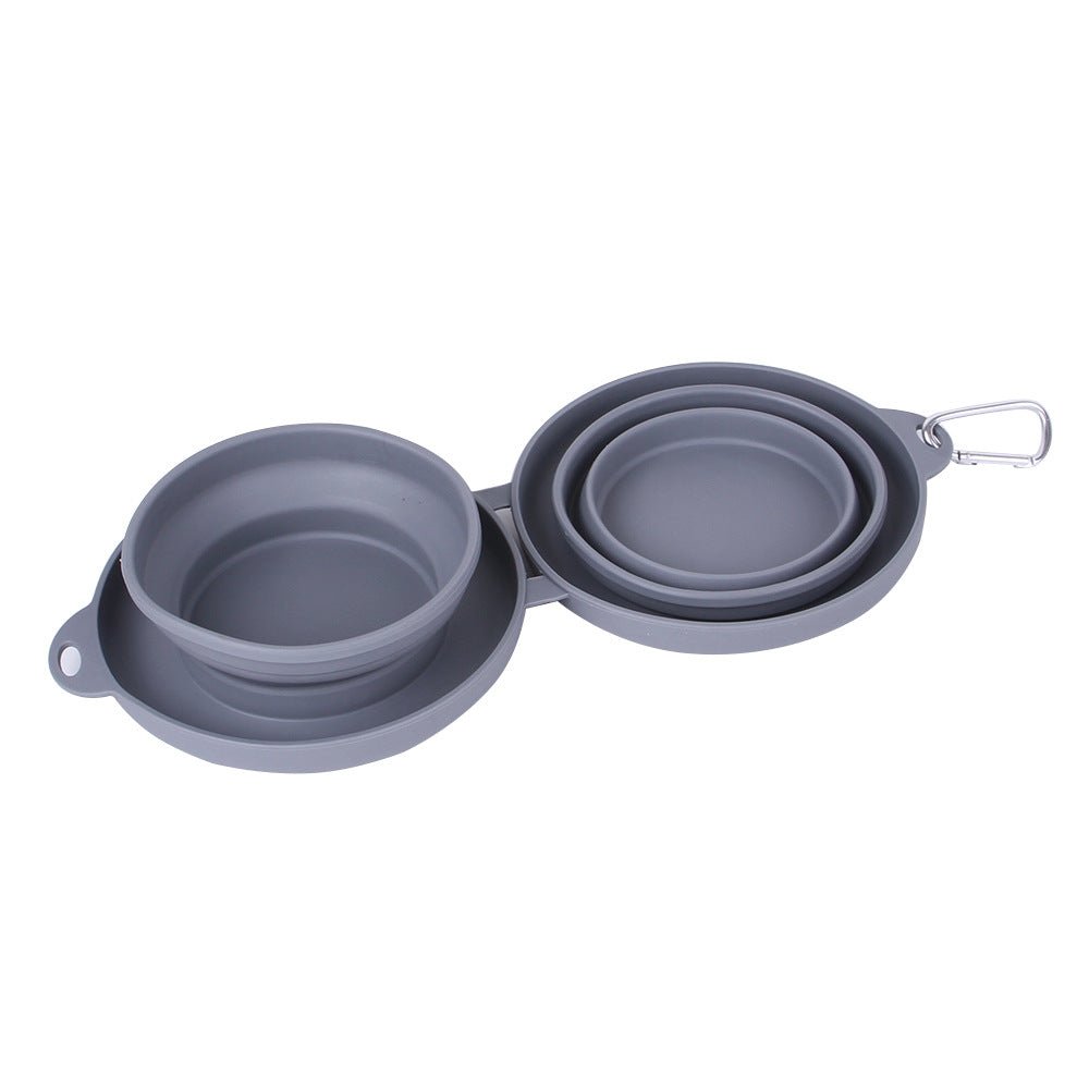 VentureBowl™ | Collapsible Dual - Pet Feeding Station - Aura Pet Elite