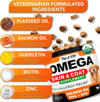 Youmile Omega 3 For Dogs - 120Ct Fish Oil Treats - Allergy & Itch Relief Skin & Coat Supplement - Dry Itchy Skin, Anti Shedding & Hot Spots Treatment - Pet Salmon Oil Chews - Chicken Flavor Dog Vit - Aura Pet Elite
