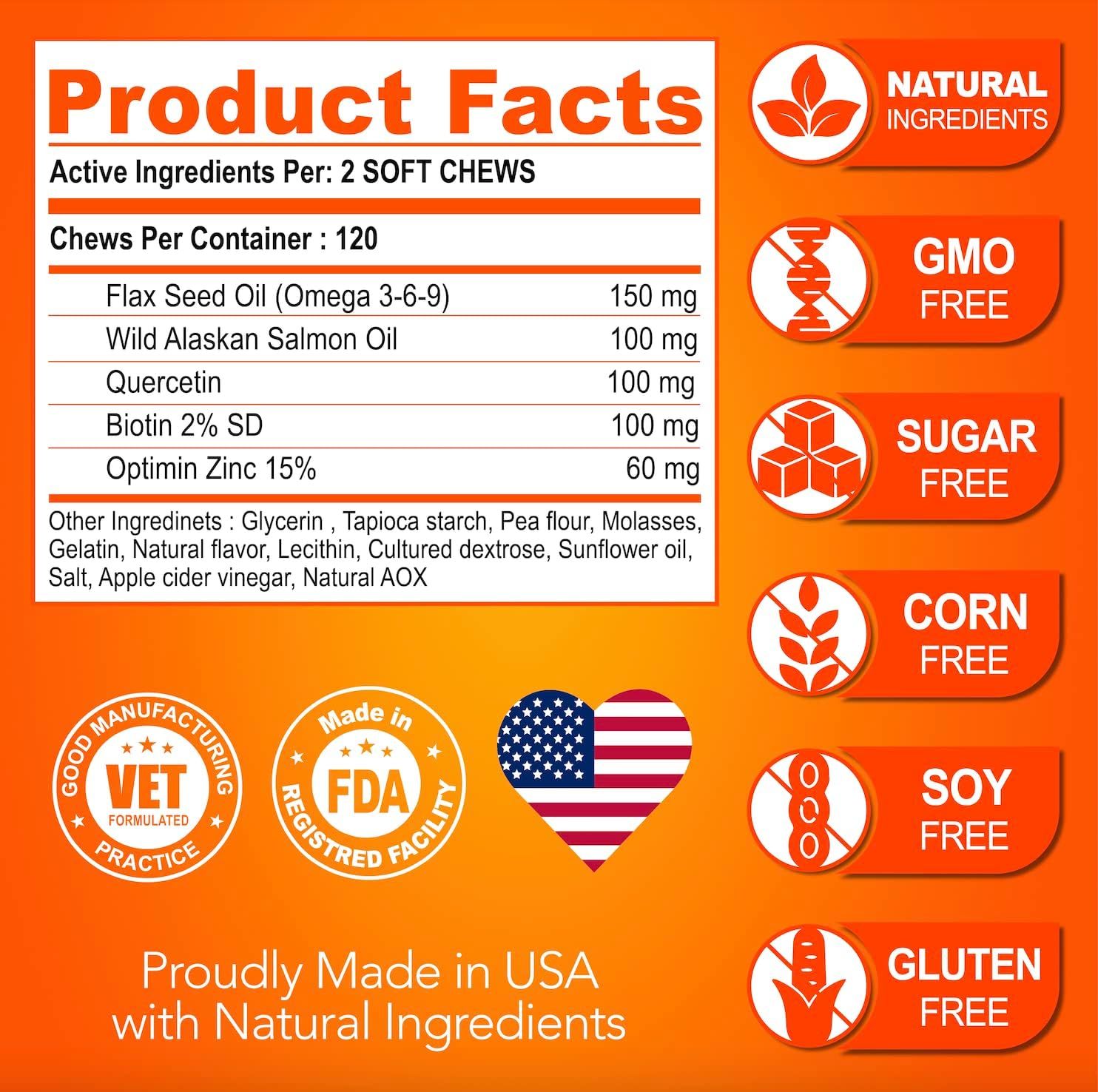 Youmile Omega 3 For Dogs - 120Ct Fish Oil Treats - Allergy & Itch Relief Skin & Coat Supplement - Dry Itchy Skin, Anti Shedding & Hot Spots Treatment - Pet Salmon Oil Chews - Chicken Flavor Dog Vit - Aura Pet Elite
