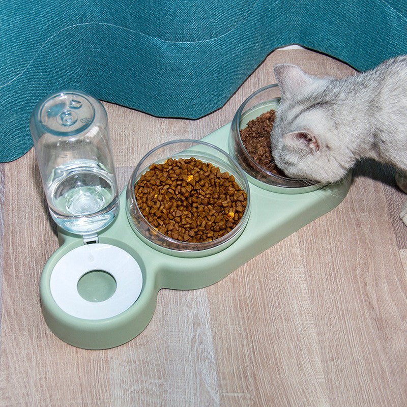 ZenDine™ | Automatic Water Fountain & Ergonomic Double Bowl - Aura Pet Elite