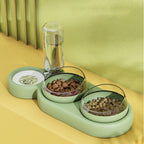 ZenDine™ | Automatic Water Fountain & Ergonomic Double Bowl - Aura Pet Elite
