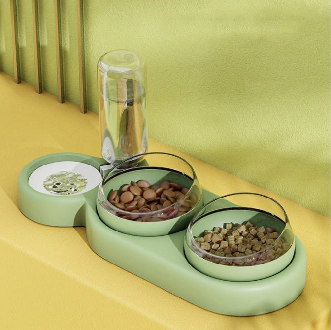 ZenDine™ | Automatic Water Fountain & Ergonomic Double Bowl - Aura Pet Elite
